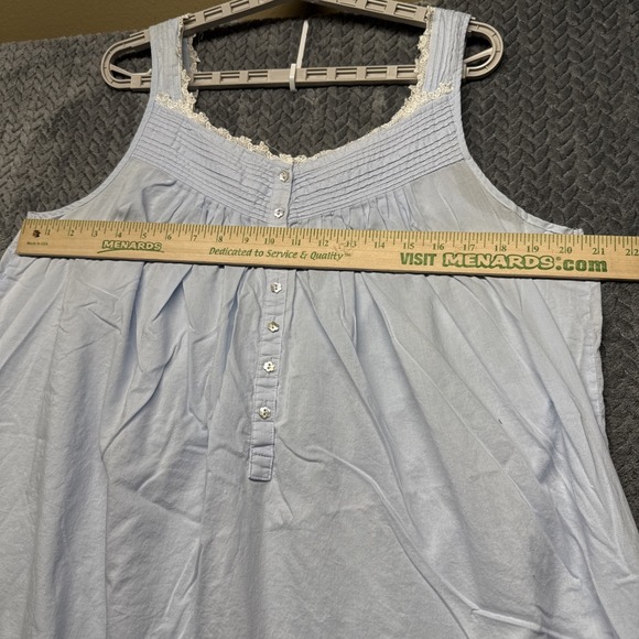Eileen West Nightgown Large Mother of Pearl Buttons Light Blue Long - Picture 11 of 12